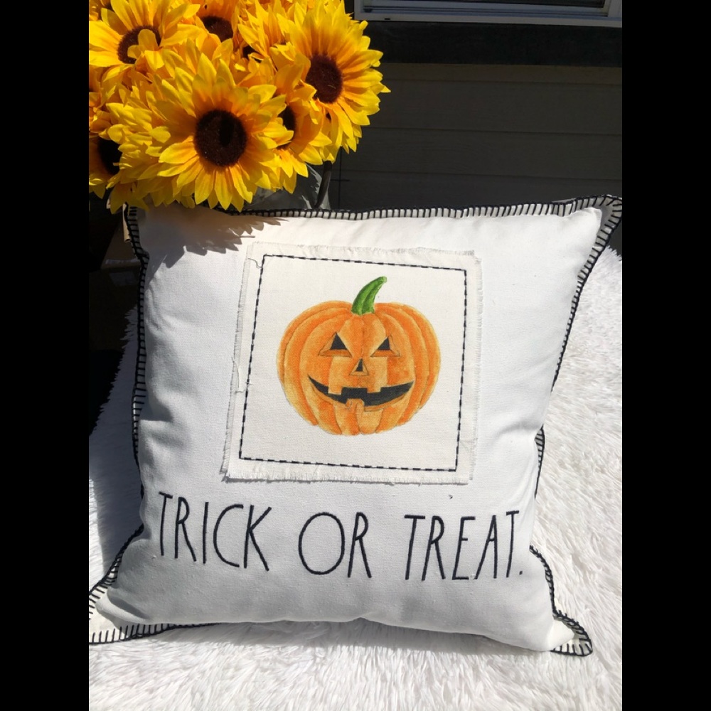 Rae Dunn Feather Trick or Treat pillow